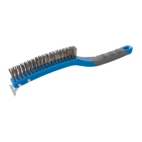 Stainless Steel Wire Brush with Scraper